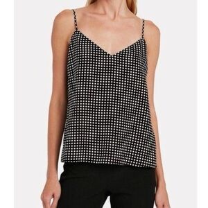Black & White Polka Dot V-Neck Cami Top